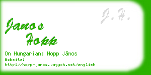 janos hopp business card